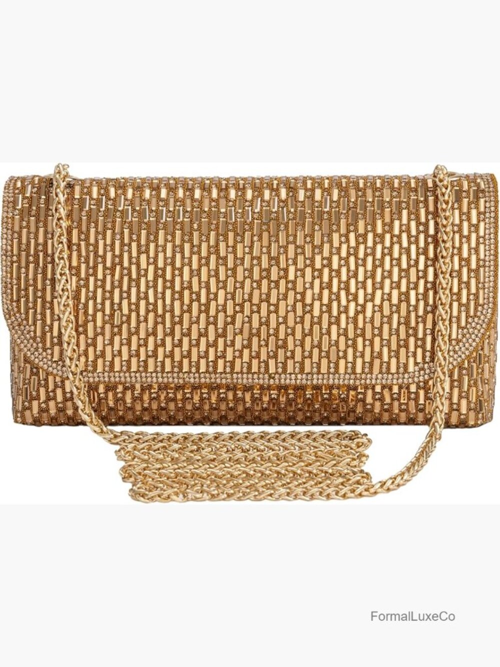 Sparkly Rhinestone Clutch Evening Bag with Chain Shoulder Strap Formal